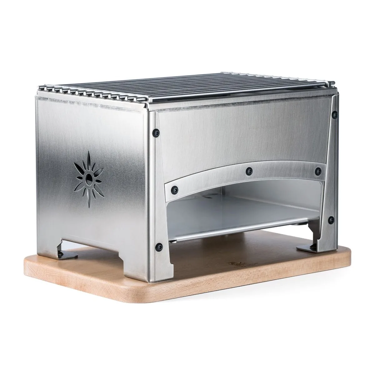 Charcoal Tabletop Brazier 33 x 22 cm with Wooden Board