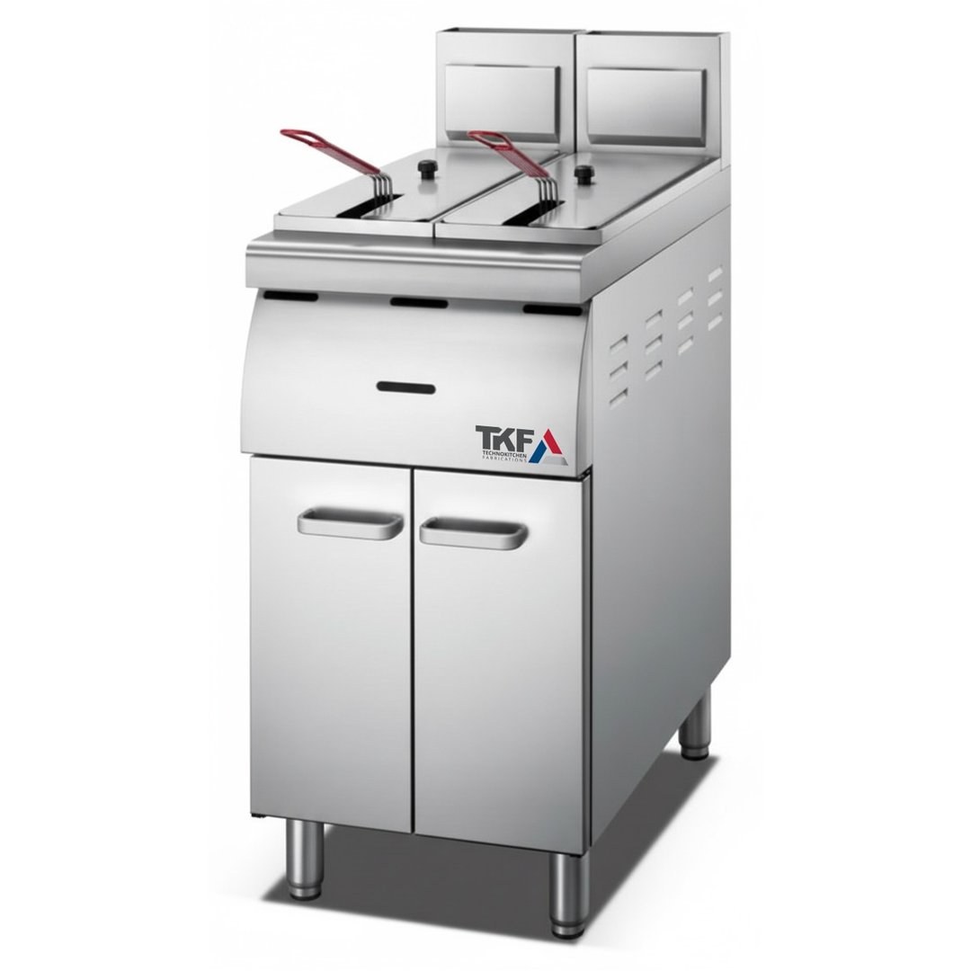 عمودي غاز مقلاة مزدوج حوض 18L+18L — American Chef