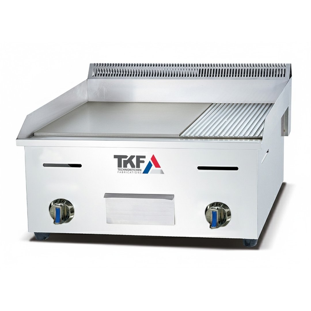Gas Grill 2/3 Flat 1/3 Ribbed 2 Burners 34500 BTU — TKF France
