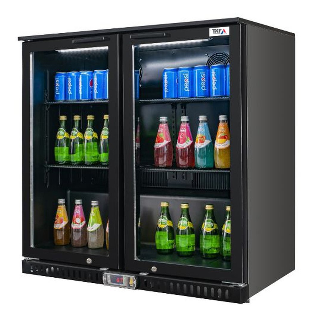 Double Door Bar Cooler 208L Black — TKF France