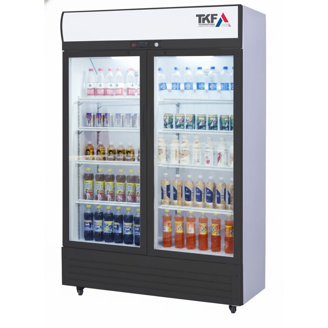 Upright Refrigerator Double Glass Door 130x57x195cm — TKF France