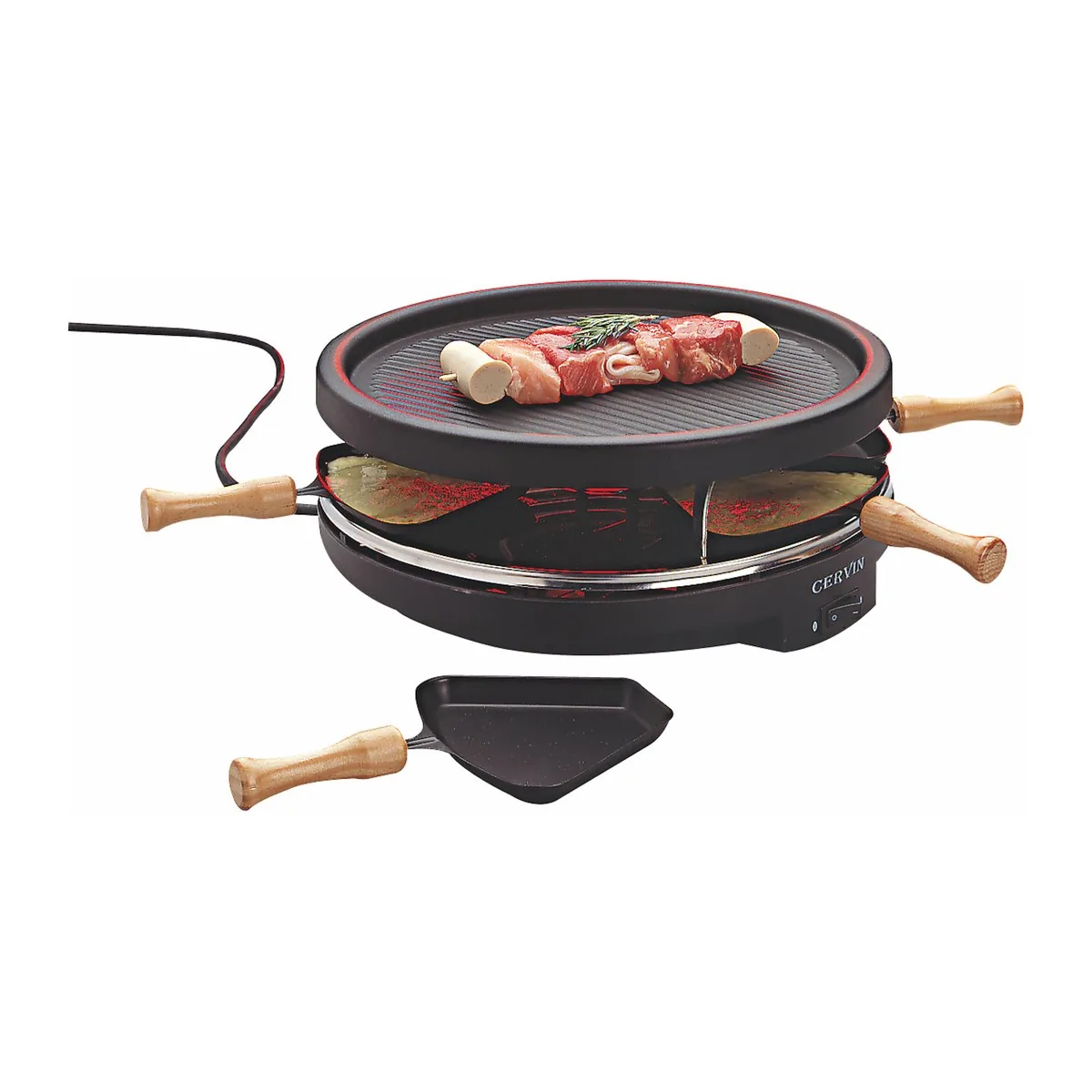 Raclette Grill with 6 Pans and Grill Plate, 230 V
