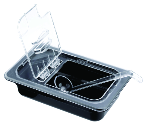 Polycarbonate Flip-Up GN 1/2 Lid Notched — TKF France