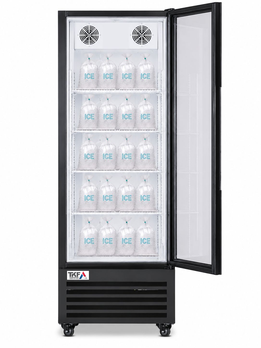 Upright Refrigerator Dual Temperature Single Glass Door 75x98x205cm 780L
