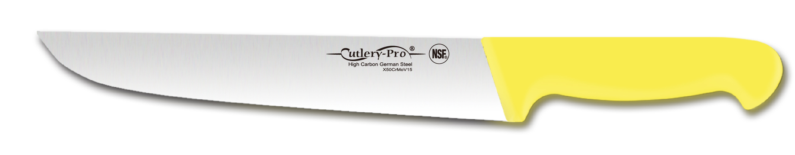 Straight Butcher Knife 15cm Yellow Handle — Cutlery Pro